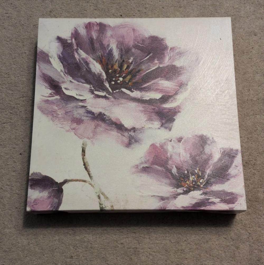 🤯 2/$15 Floral Canvas Art with Purple Flowers